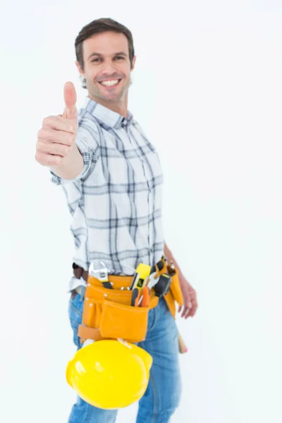 Técnico confiante gesto polegares para cima — Fotografia de Stock