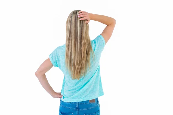 Blonde posing with hand on hip — Stock Photo, Image