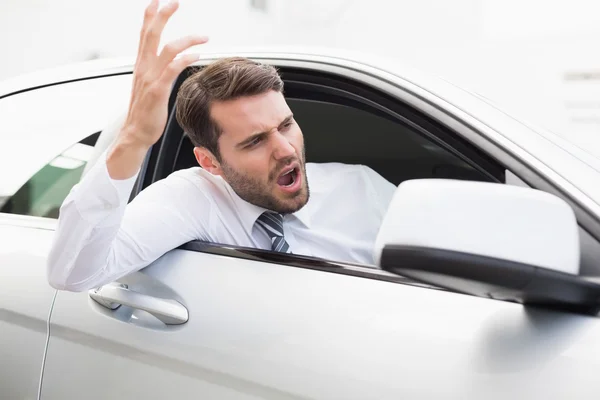 Podnikatel má silniční vztek — Stock fotografie