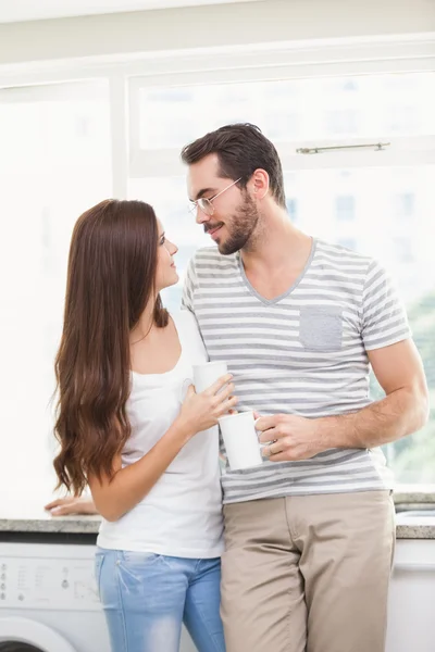 Young couple having coffee together — Stock Photo, Image