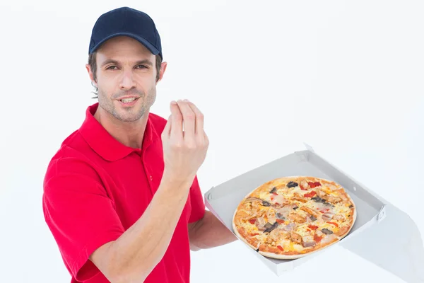 Delivery man gesturing — Stock Photo, Image