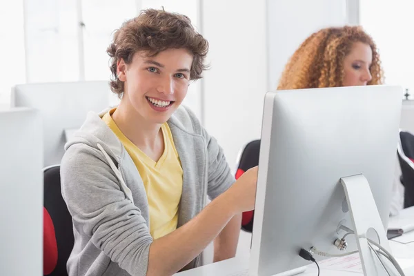 Students working in computer room — Stock Photo, Image