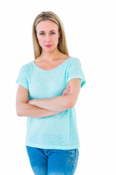 Blond posing with arms crossed — Stock Photo, Image