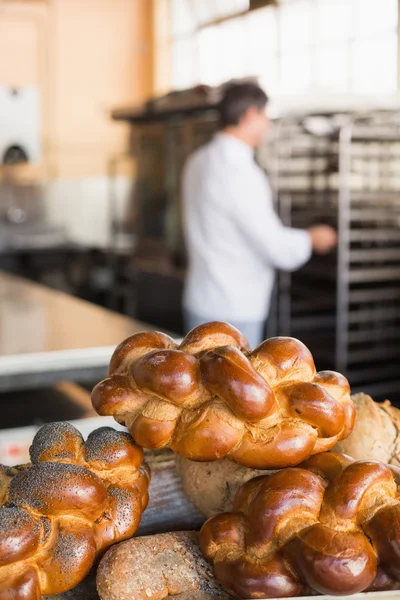 Board of different types of bread — Stock Photo, Image