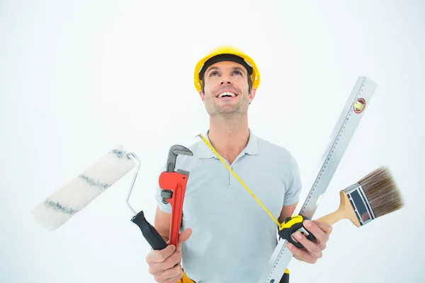 Arbeiter mit verschiedenen Geräten — Stockfoto