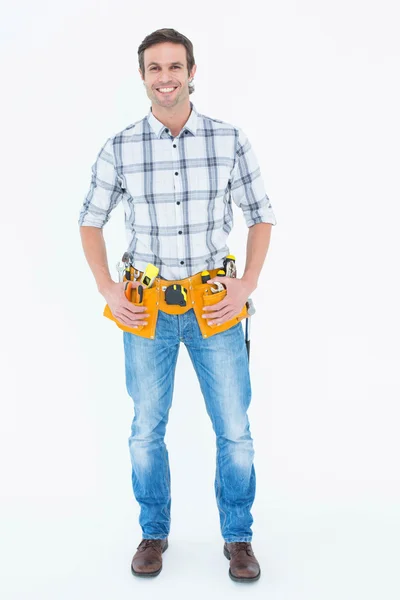 Repairman with tool belt around waist — Stock Photo, Image