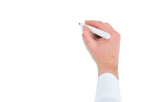 Businessmans hand writing with marker — Stock Photo, Image