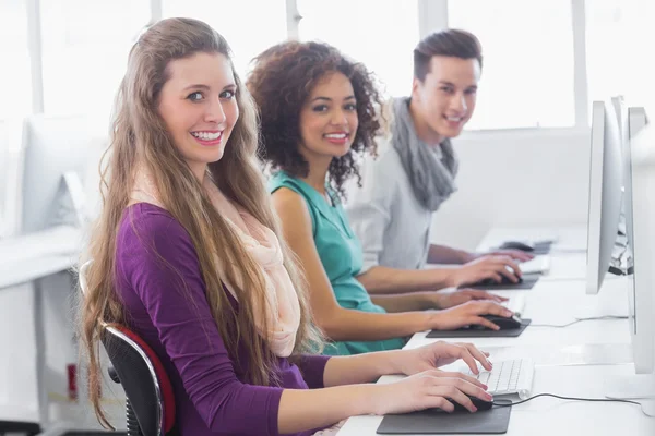 Students working in computer room — Stock Photo, Image