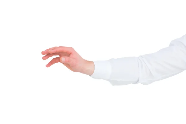 Businessman holding his hand out — Stock Photo, Image