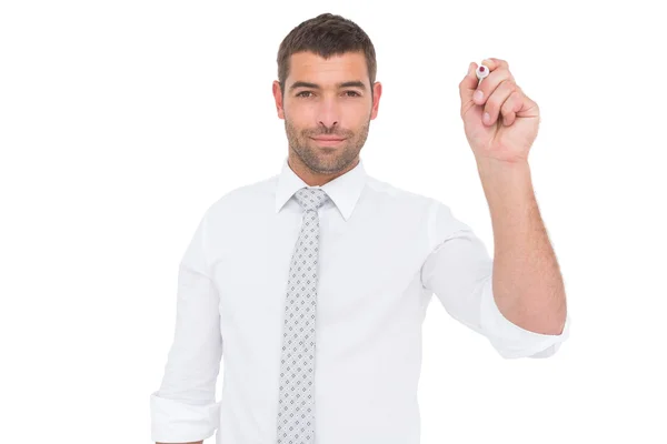 Business man writing with chalk Stock Image