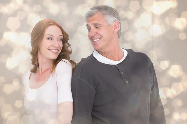 Casual couple smiling at each other — Stock Photo, Image