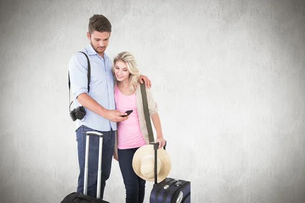 Casal pronto para ir de férias — Fotografia de Stock