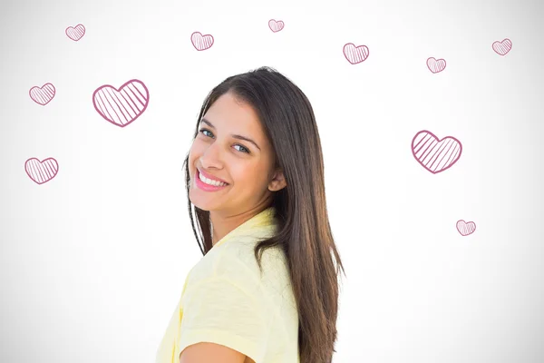 Mujer casual sonriendo a la cámara — Foto de Stock