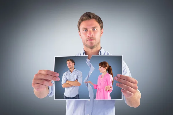 Vrouw ruzie met onverschillig man — Stockfoto