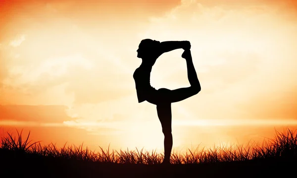 Woman stretching body — Stock Photo, Image