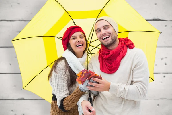 Hösten par anläggning paraply — Stockfoto