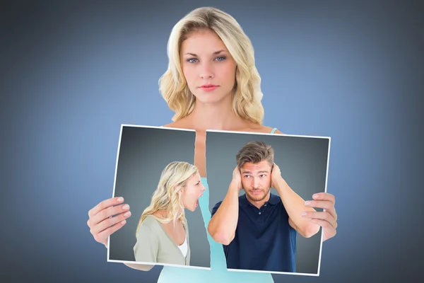 Man not listening to his shouting girlfriend — Stock Photo, Image