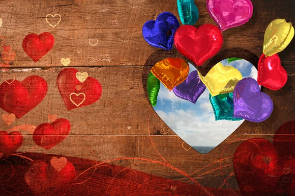Diseño del corazón de San Valentín contra el cielo azul —  Fotos de Stock