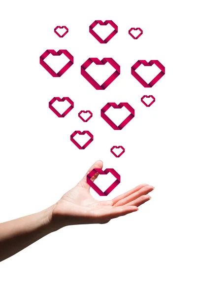 Hand showing hearts — Stock Photo, Image