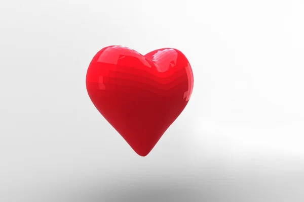 Digitaal gegenereerde rood hart — Stockfoto