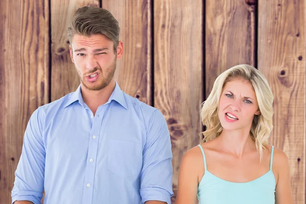 Young couple making silly faces — Stock Photo, Image