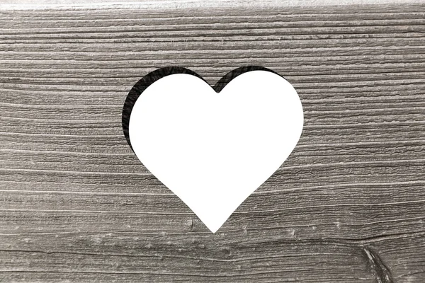 Heart cut out in wood — Stock Photo, Image