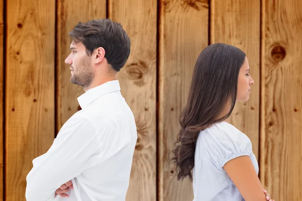 Boos paar niet met elkaar praten na gevecht — Stockfoto