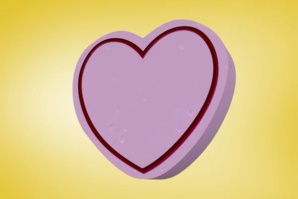 Coração contra vinheta amarela — Fotografia de Stock
