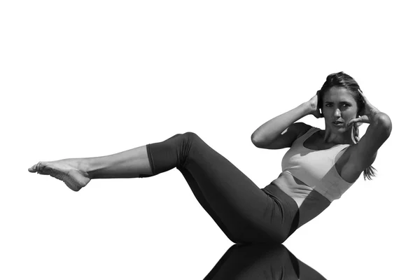 Fit rubia haciendo yoga — Foto de Stock