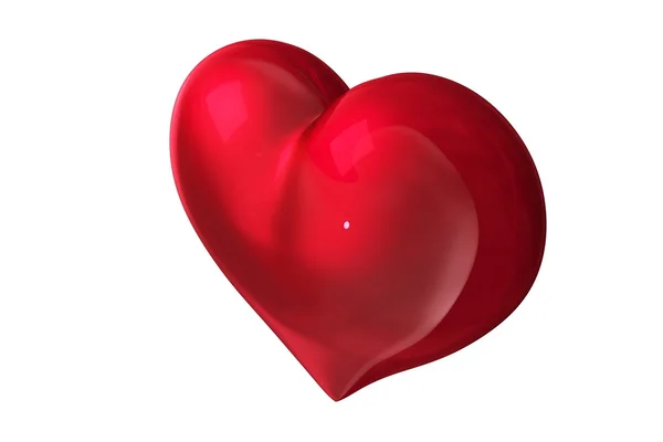 Coração vermelho em branco — Fotografia de Stock