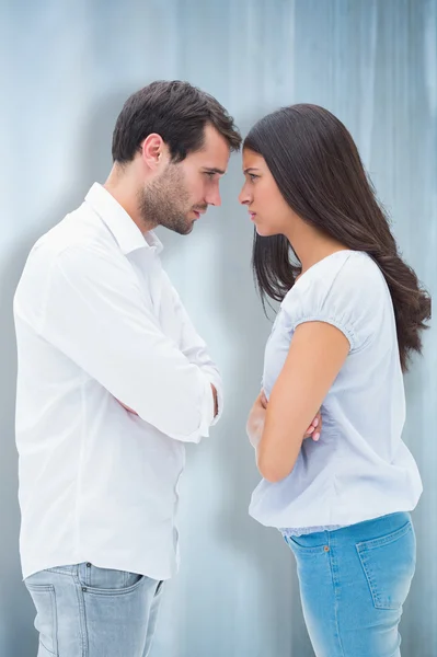 Angry couple facing off after argument — Stock Photo, Image