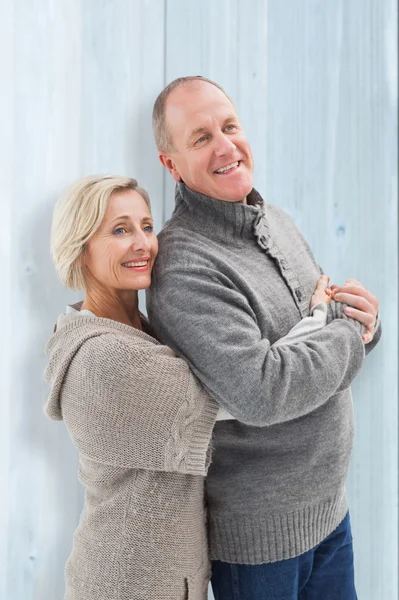 Mature couple in winter clothes — Stock Photo, Image