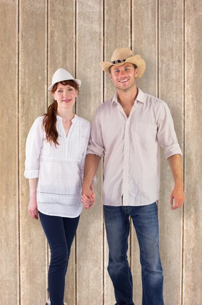 Couple both wearing hats — Stock Photo, Image