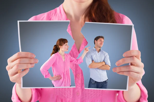 Vrouw ruzie met onverschillig man — Stockfoto