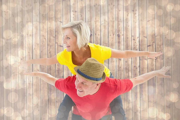 Mature couple joking about together Stock Photo