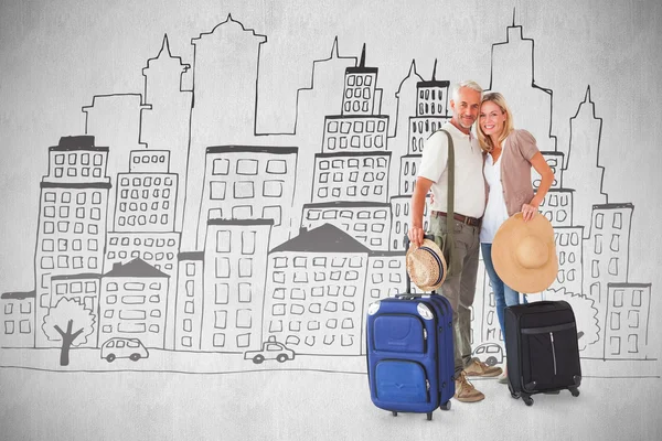 Casal feliz pronto para ir de férias — Fotografia de Stock