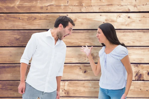 Angry couple shouting at each other — Stock Photo, Image