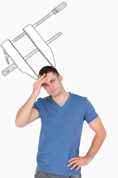 Man met hoofdpijn — Stockfoto