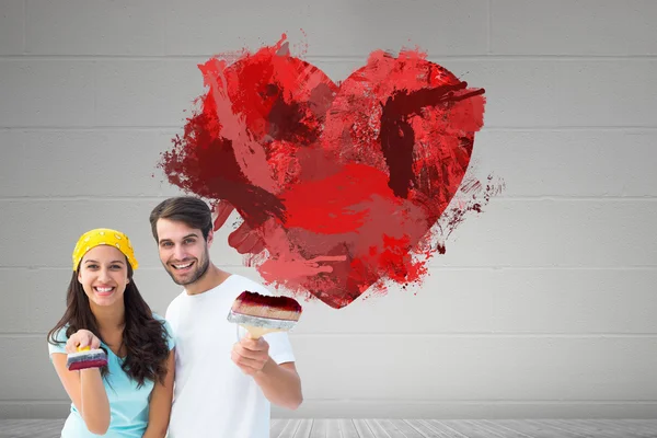 Coppia cuore pittura insieme — Foto Stock