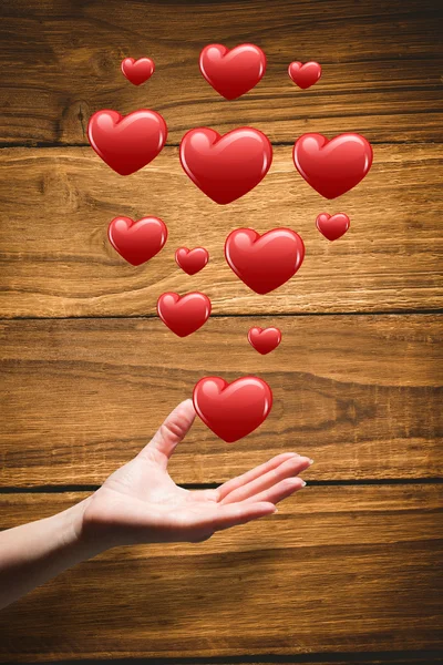 Hand showing hearts — Stock Photo, Image