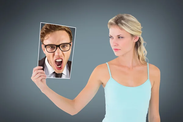 Businessman shouting at camera — Stock Photo, Image