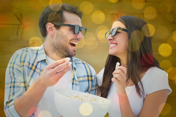 Young couple watching a 3d movie — Stock Photo, Image