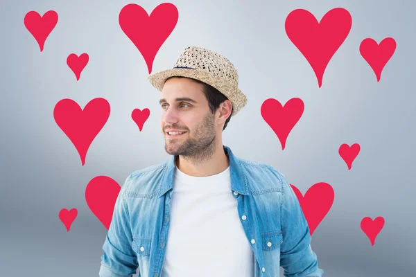 Bello hipster con un trilby — Foto Stock