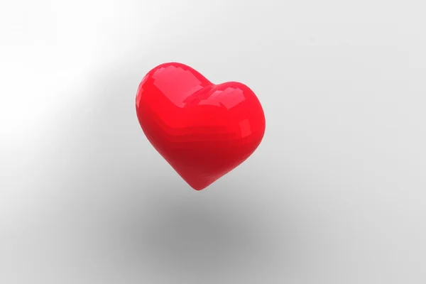 Digitaal gegenereerde rood hart — Stockfoto