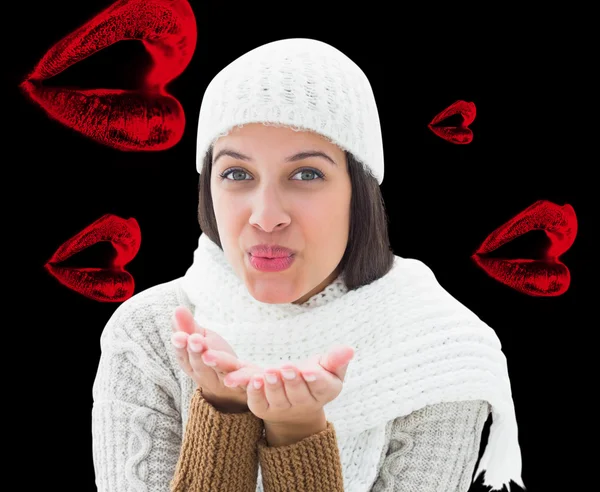 Brunette in warm clothing — Stock Photo, Image