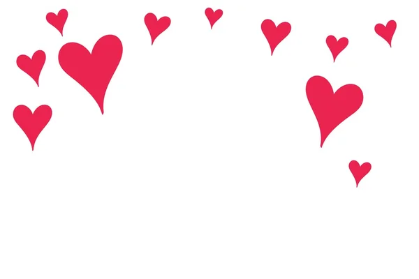 Red Hearts on white background — Stock Photo, Image