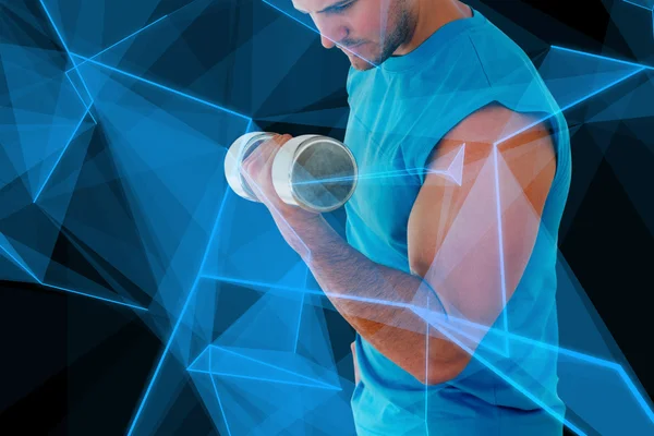 Man with dumbbell in gym — Stock Photo, Image