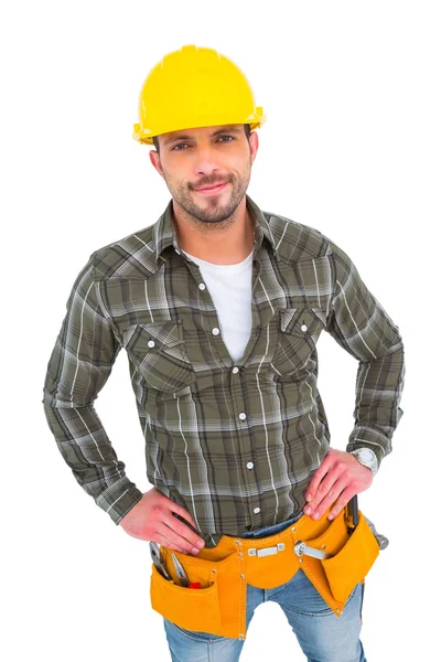 Handyman con manos en las caderas — Foto de Stock