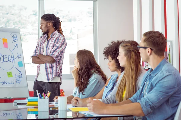 Students looking at white board — Stock Photo, Image