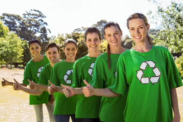 Environmental activists smiling at camera — Stock Photo, Image